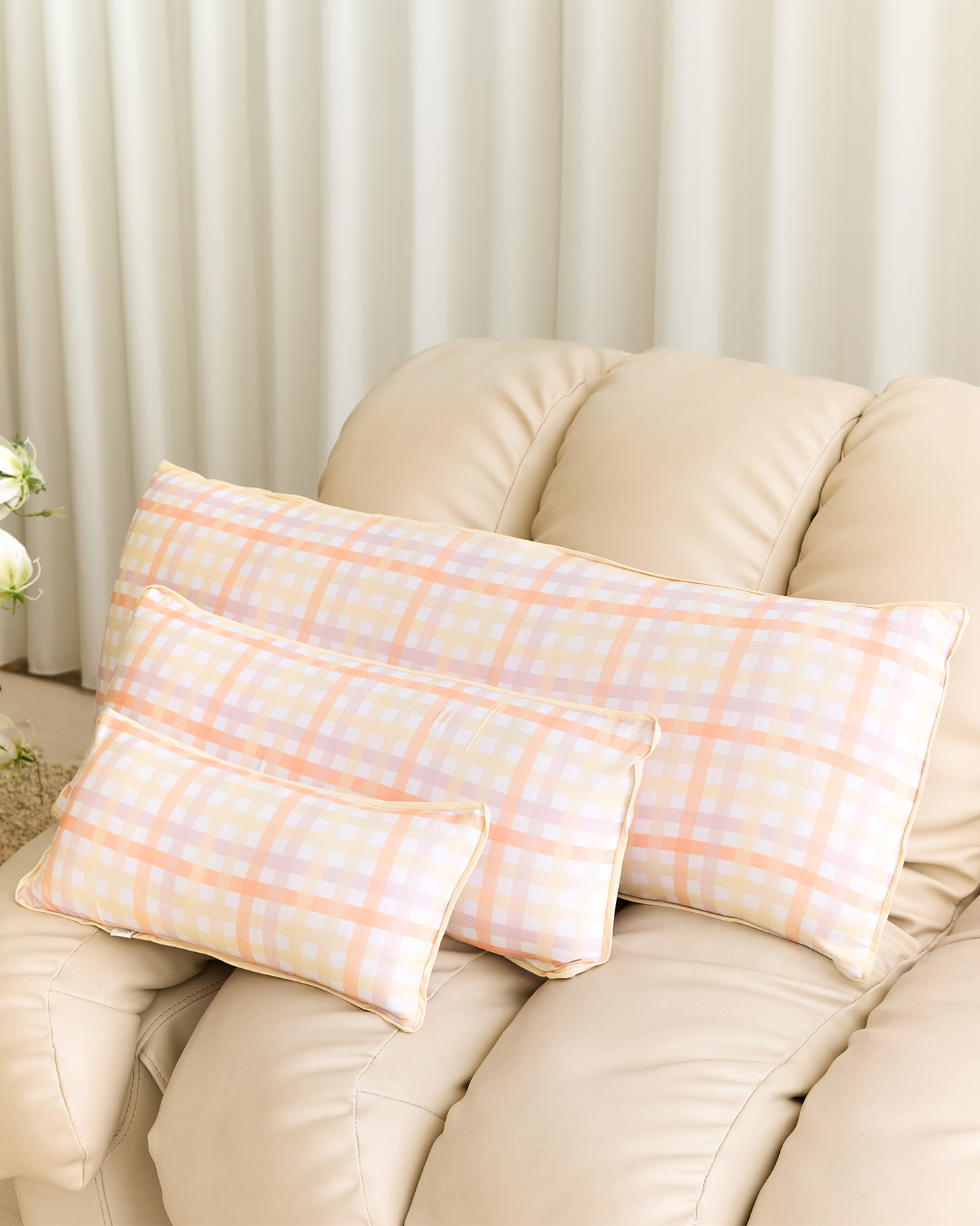 Cuddle Pillow in Buttercup Plaid