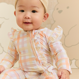 Cuddle Ruffle Sleep Suit in Buttercup Plaid