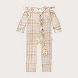 Cuddle Ruffle Sleep Suit in Buttercup Plaid