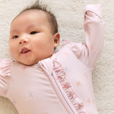 Cuddle Ruffle Sleep Suit in Tied with Love