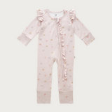 Cuddle Ruffle Sleep Suit in Tied with Love