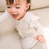 Cuddle Ruffle Sleep Suit in Morning Kisses